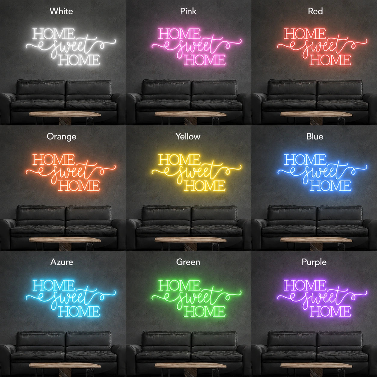 Home Sweet Home Man Cave LED Neon Sign day and night comparison