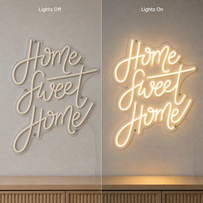 Home Sweet Home Man Cave LED Neon Sign Man Cave Neon Sign day and night comparison
