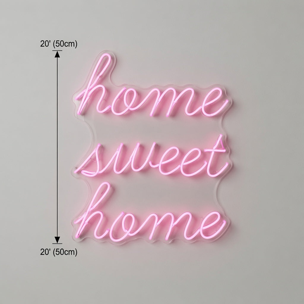 Home Sweet Home Minimal Wall Decor LED Neon Sign - 04 Size Image