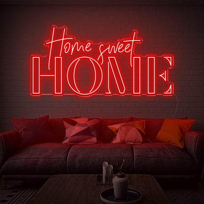 Home Sweet Home Red Script-Bold Led Neon Sign For Cozy Indoor Wall Decor | Shineneon