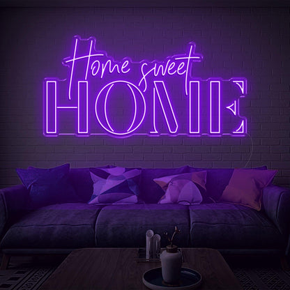 Home Sweet Home Red Script-Bold Led Neon Sign For Cozy Indoor Wall Decor | Shineneon