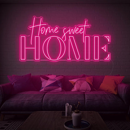 Home Sweet Home Red Script-Bold Led Neon Sign For Cozy Indoor Wall Decor | Shineneon
