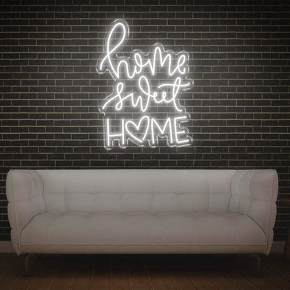 Home Sweet Home V3 Teal Led Neon Sign With Heart Design For Living Room Decor | Shineneon