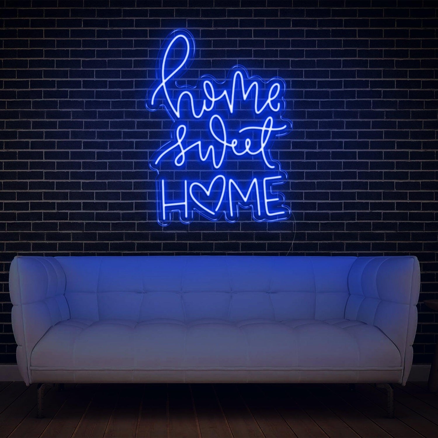 Home Sweet Home V3 Teal Led Neon Sign With Heart Design For Living Room Decor | Shineneon