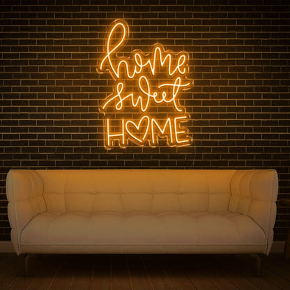 Home Sweet Home V3 Teal Led Neon Sign With Heart Design For Living Room Decor | Shineneon