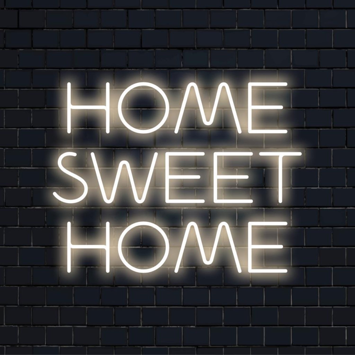 Home Sweet Home White Smooth Line Led Neon Sign For Cozy Living Room Decor | Shineneon