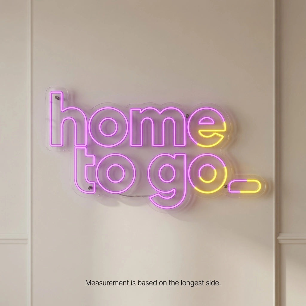 Home To Go Hanging Business LED Neon Sign - 04 Size Image