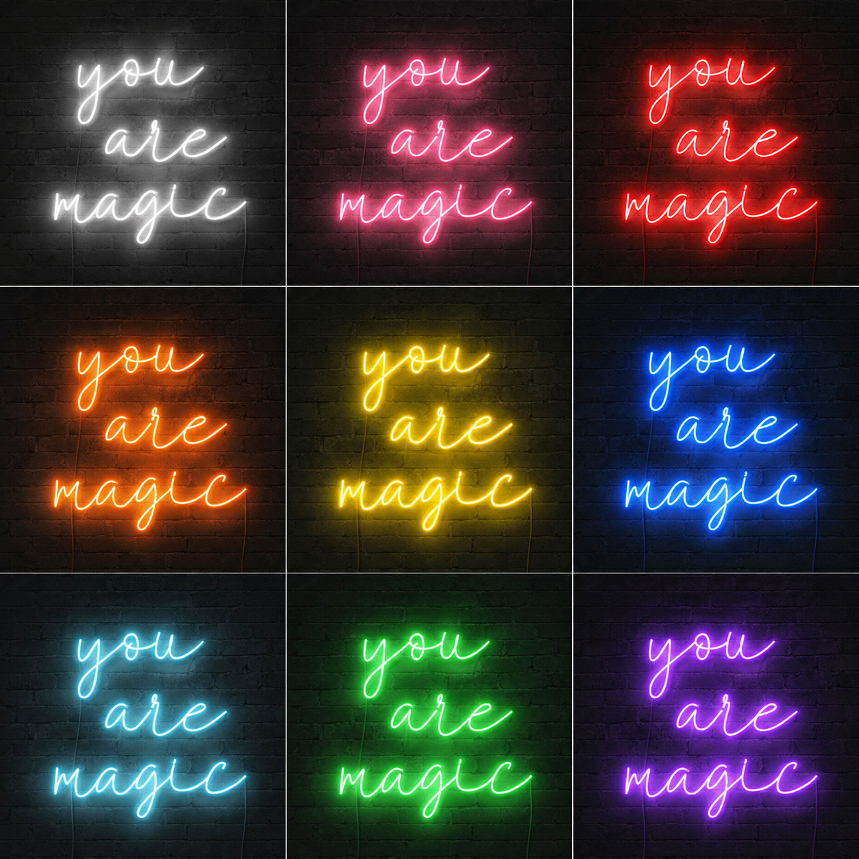 Home Wall Decor LED Neon Sign color grid