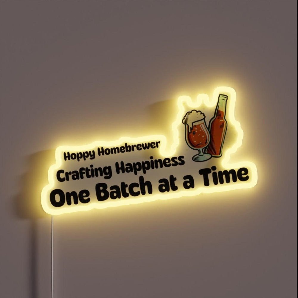 Homebrewer Crafting Happiness One Batch At A Time Rgb Led Neon Sign - Shineneon