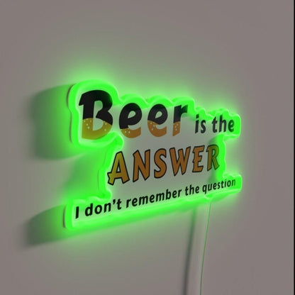 Homebrewer The Brewer Beer Is The Answer Rgb Led Neon Sign - Shineneon