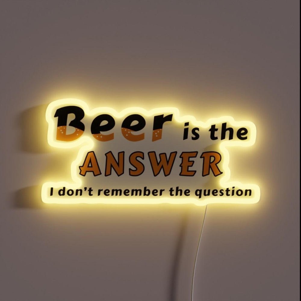 Homebrewer The Brewer Beer Is The Answer Rgb Led Neon Sign - Shineneon