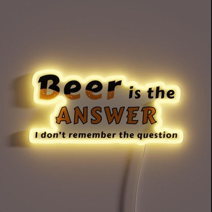 Homebrewer The Brewer Beer Is The Answer Rgb Led Neon Sign - Shineneon