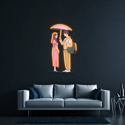 Hometown Cha Cha Cha Rainy Beach Artwork Large Neon Signs - LED neon sign view 6
