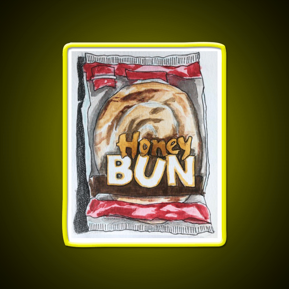Honey Bun Snack Food Led Neon Sign Rgb Color - Custom LED neon sign front view