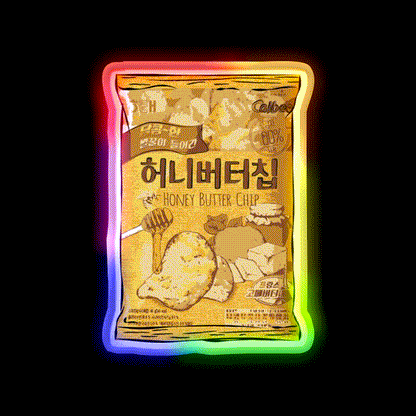Honey Butter Potato Chips Snack Food Led Neon Sign Rgb Color - LED neon sign close-up detail