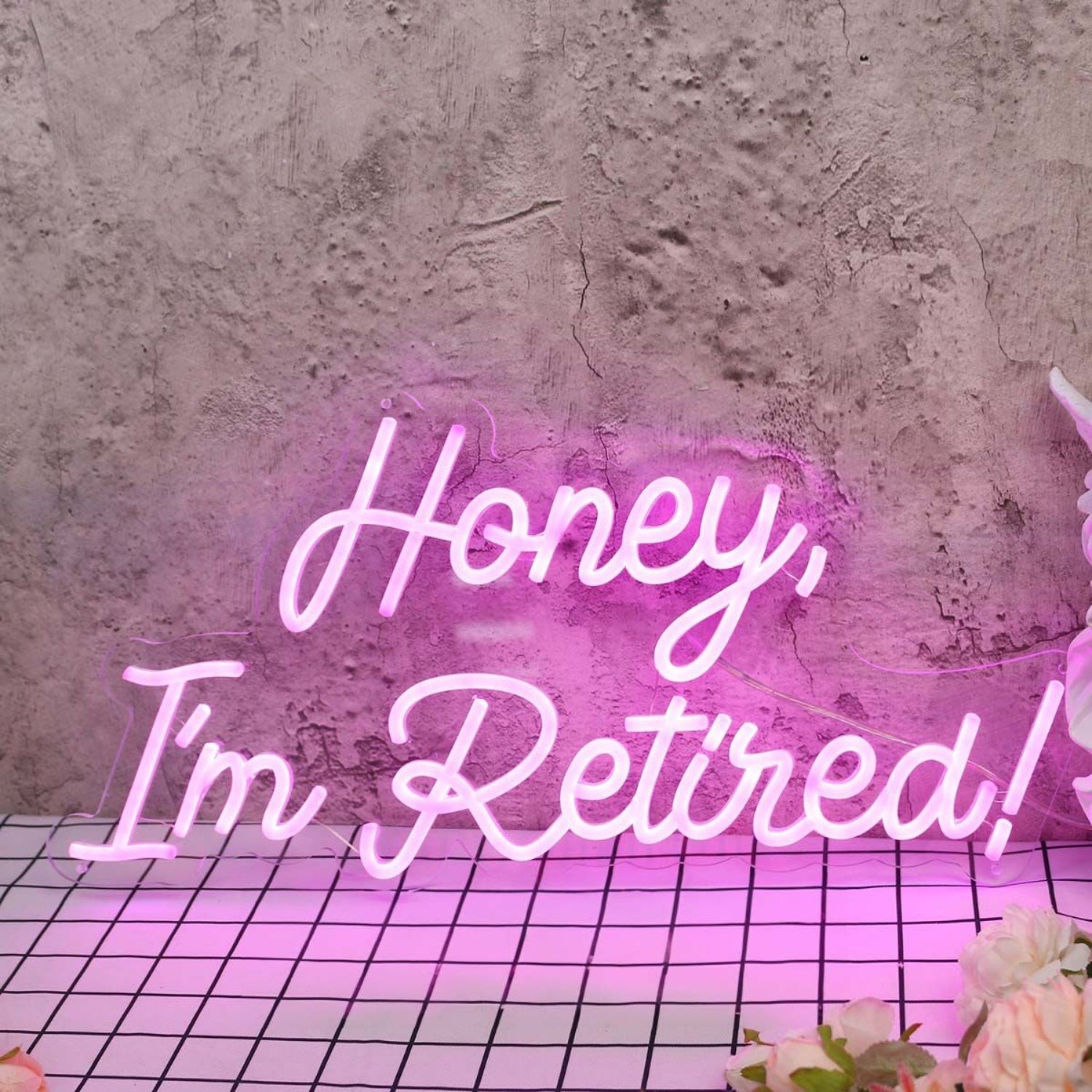 Honey I Am Retired Pink Led Neon Sign | Shineneon