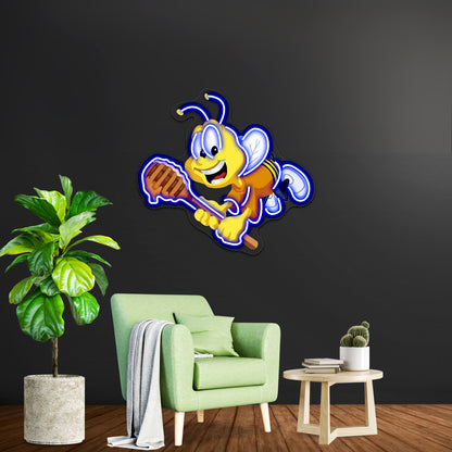 Honey Nut Mascot Buzz The Bee Illustration Artwork Led Custom Signs