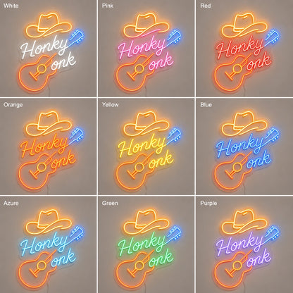 Honey Tonk Guitar Neon Sign LED Neon Sign color grid