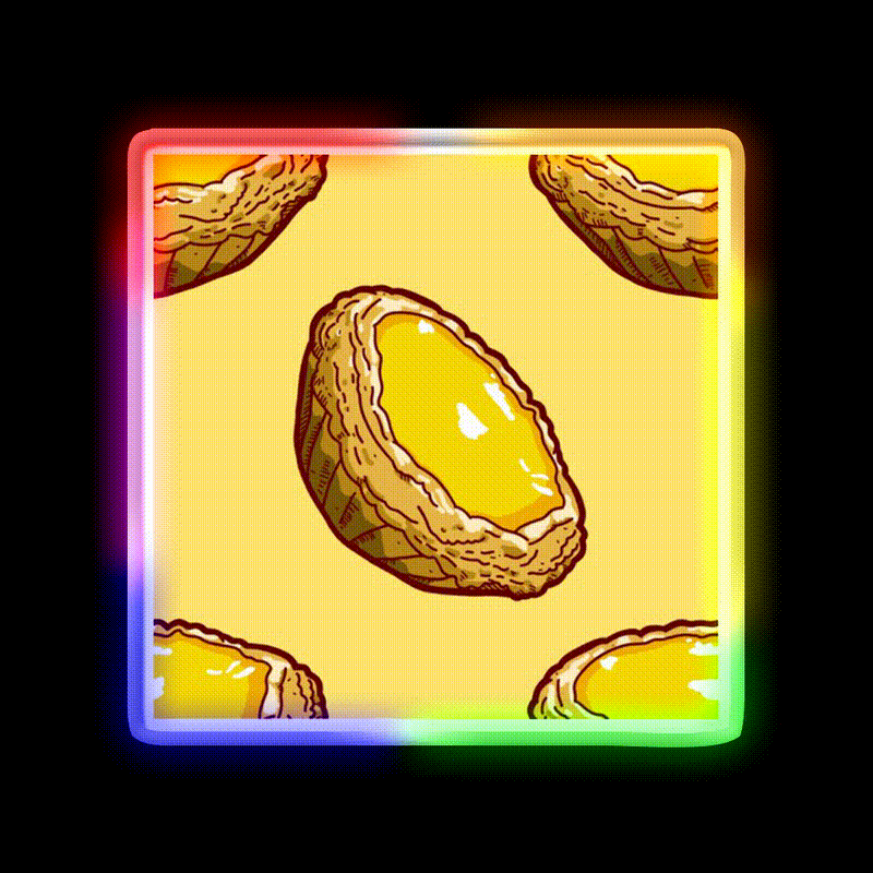 Hong Kong Egg Tart Led Neon Sign Chinese Food Rgb Color