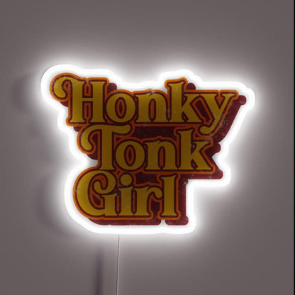 Honky Tonk Girl Retro Classic Country Music Design Rgb Led Neon Sign - Shineneon