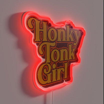 Honky Tonk Girl Retro Classic Country Music Design Rgb Led Neon Sign - Shineneon