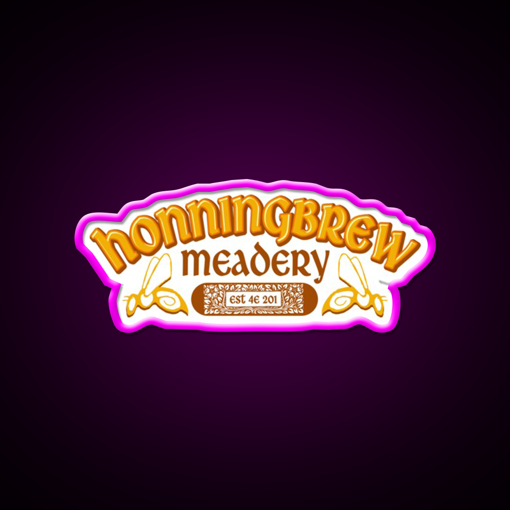 Honningbrew Meadery Beer Bar Decor Led Neon Sign Rgb Color - Neon sign mounted on wall in room