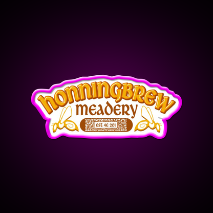 Honningbrew Meadery Beer Bar Decor Led Neon Sign Rgb Color - Neon sign mounted on wall in room