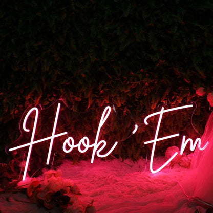 Hook Em Red Led Neon Sign | Shineneon