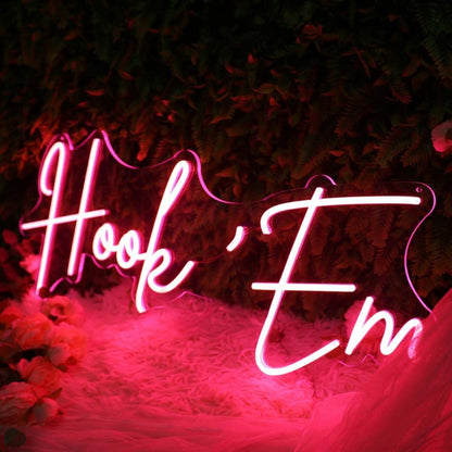 Hook Em Red Led Neon Sign | Shineneon