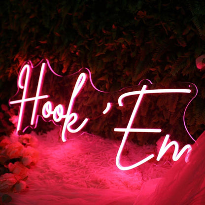 Hook Em Red Led Neon Sign - Shineneon