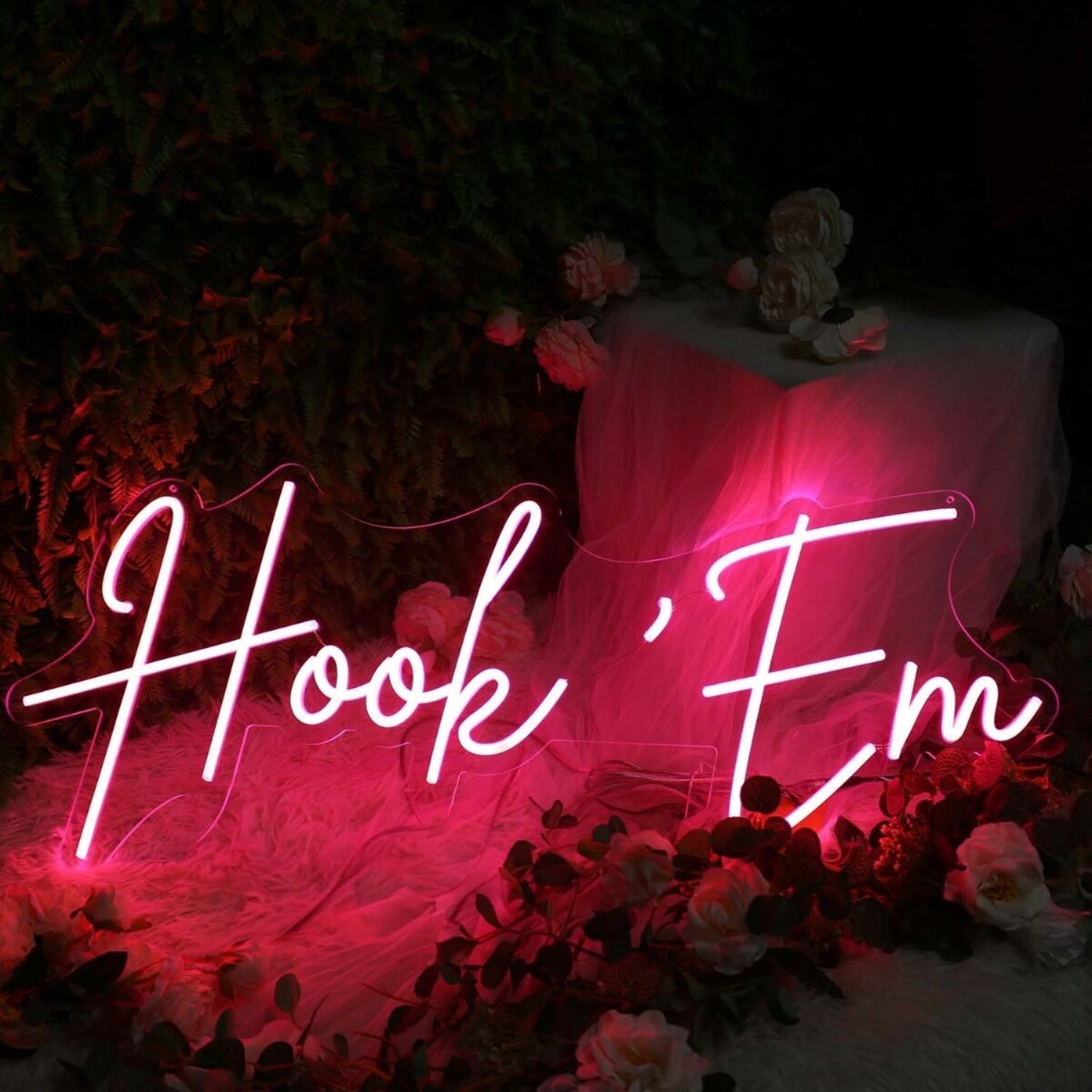 Hook Em Red Led Neon Sign - Shineneon
