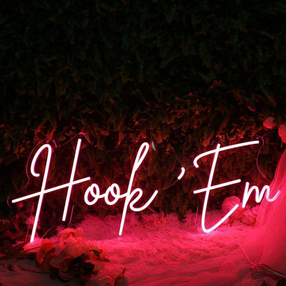 Hook Em Red Led Neon Sign - Shineneon