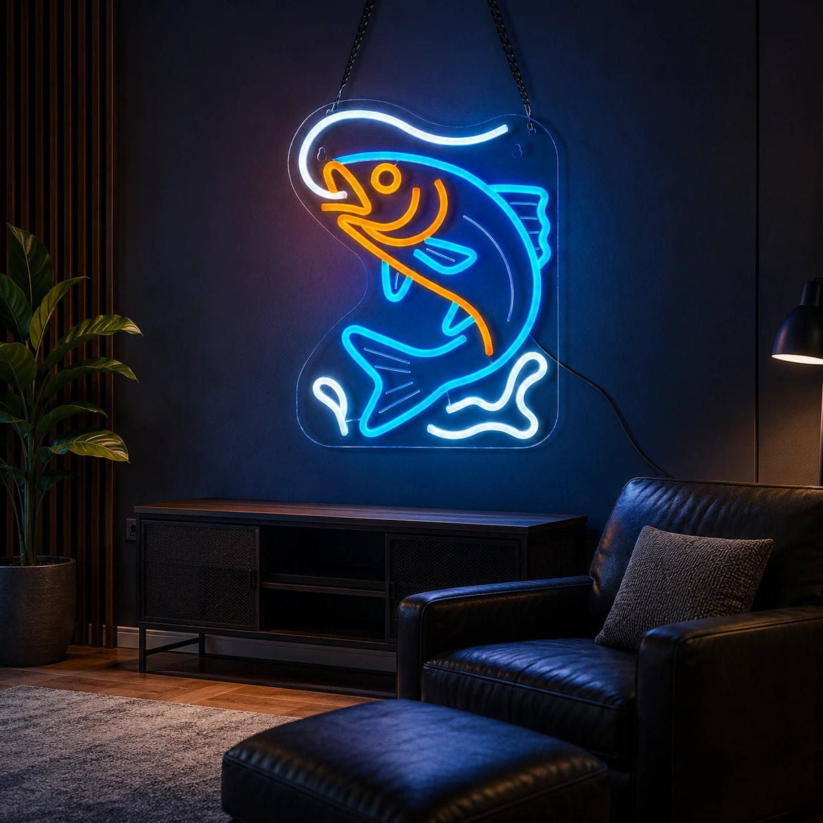 Hooked Bass Fish LED Neon Sign - Shineneon