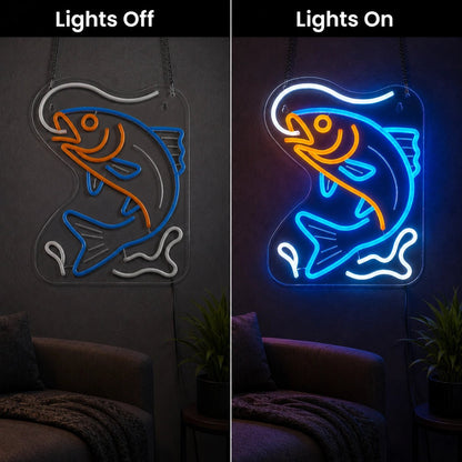 Hooked Bass Fish LED Neon Sign - Shineneon