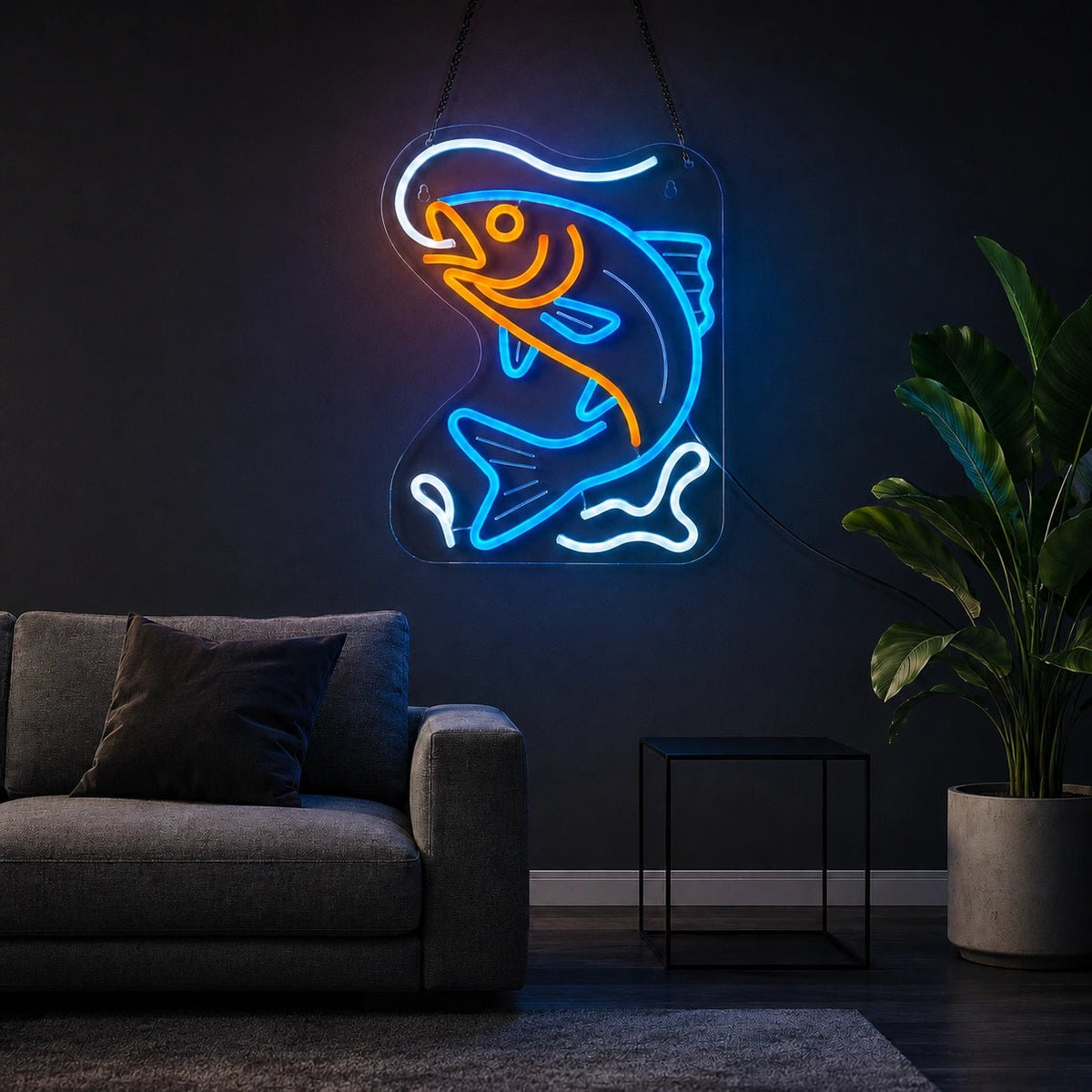 Hooked Bass Fish LED Neon Sign - Shineneon