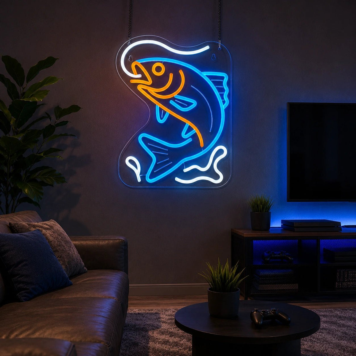 Hooked Bass Fish LED Neon Sign - Shineneon