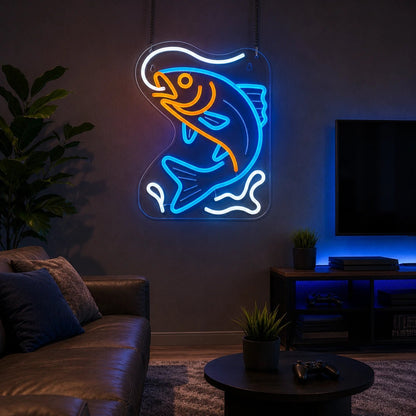 Hooked Bass Fish LED Neon Sign - Shineneon