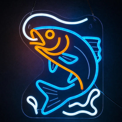 Hooked Bass Fish LED Neon Sign - Shineneon