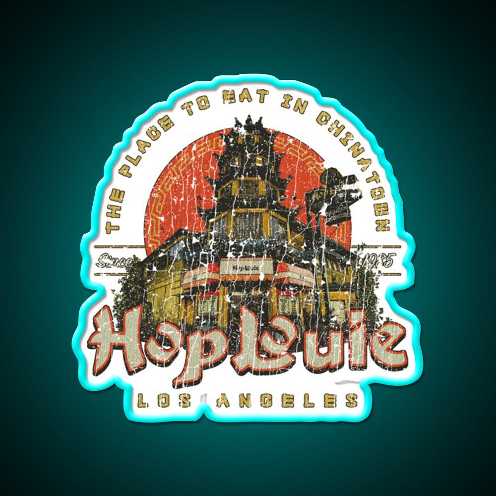 Hop Louie Los Angeles Asian Cultural Led Neon Sign Rgb Color - Size and dimension reference