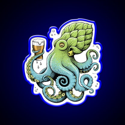 Hop To Pus Octopus Drinking Beer Bar Decor Led Neon Sign Rgb Color - LED neon sign view 5