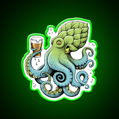 Hop To Pus Octopus Drinking Beer Bar Decor Led Neon Sign Rgb Color - LED neon sign view 8