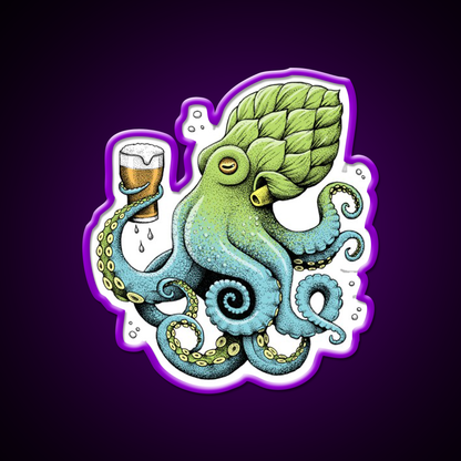 Hop To Pus Octopus Drinking Beer Bar Decor Led Neon Sign Rgb Color - LED neon sign view 9