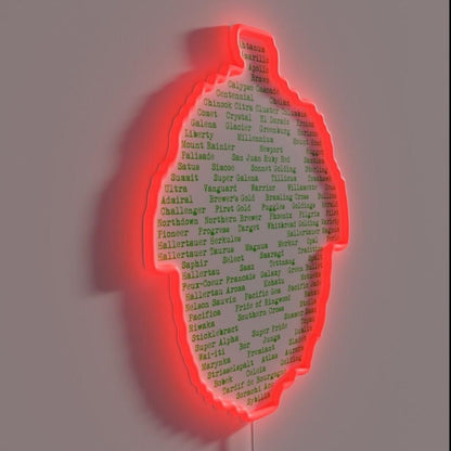 Hop Varieties Of The World Rgb Led Neon Sign - Shineneon
