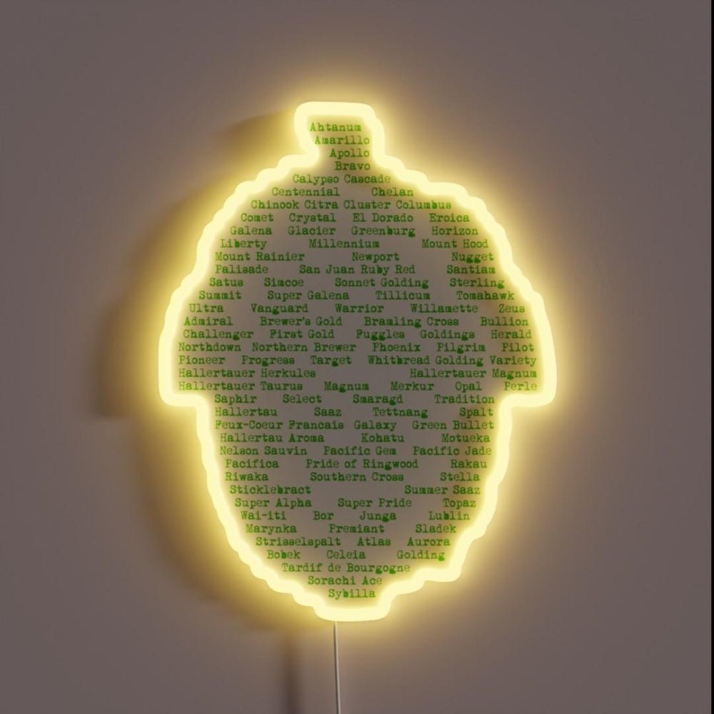 Hop Varieties Of The World Rgb Led Neon Sign - Shineneon