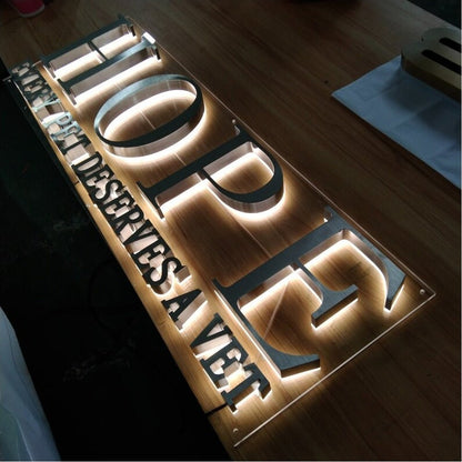 Hope 3D Backlit Channel Letters Led Light Sign - Shineneon