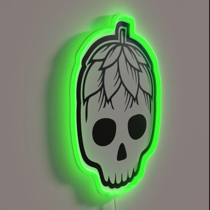 Hophead The Beer Loving Skull Rgb Led Neon Sign - Shineneon