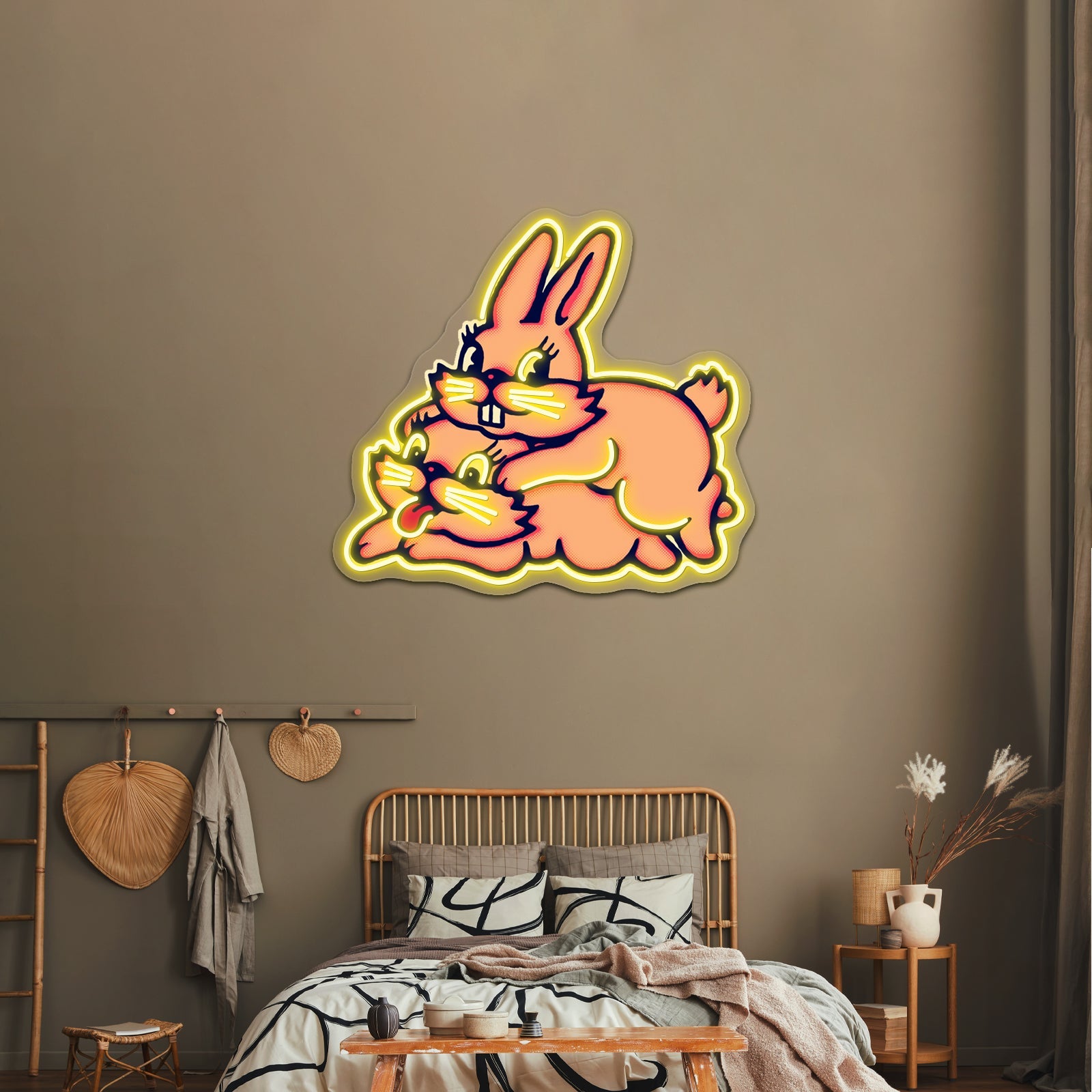 Hopping Bunnies By Lobo Tomy Artwork Led Custom Signs - Shineneon