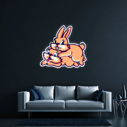 Hopping Bunnies By Lobo Tomy Artwork Led Custom Signs