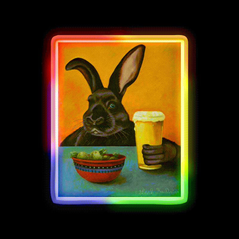 Hoppy Hour Man Cave Bar Led Neon Sign Rgb Color - LED neon sign close-up detail
