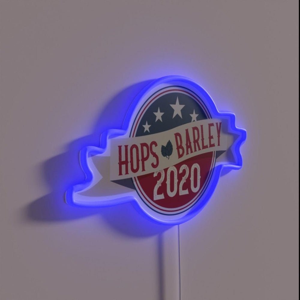 Hops And Barley 2020 Beer Satire Rgb Led Neon Sign - Shineneon